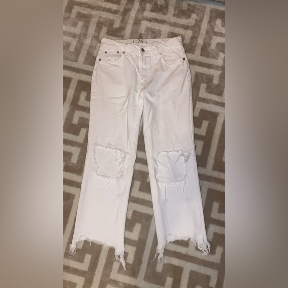 We The Free Maggie Ripped Destroyed Raw Hem Jeans